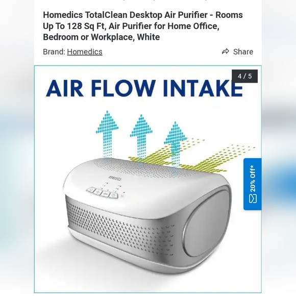 Homedics air purifier white - Picture 4 of 10